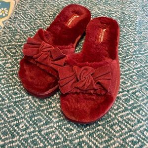 Red Koolaburra Ugg Furry Slipper Slides